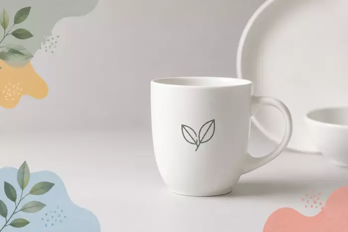 Servies met bedrukking over ons